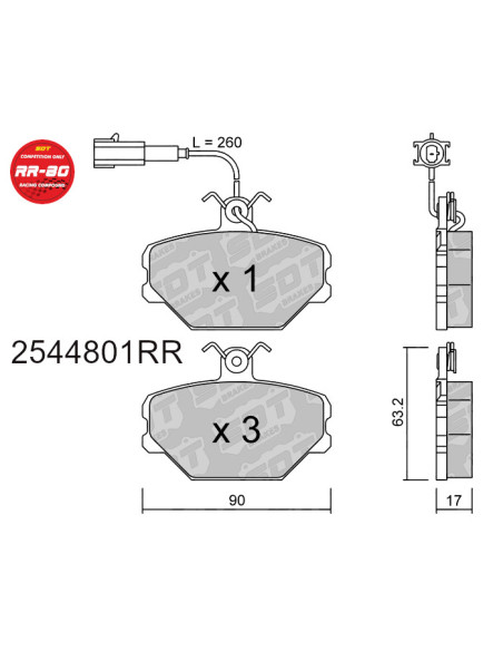 Pastillas De Freno Delanteras Racing Rr80 Fiat Tempra Tipo Lancia Dedra Yugo Florida Miami Sana