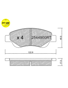 FRONT RACING BRAKEPADS RT66 CITROEN C1 RACING PEUGEOT 107 108 TOYOTA AYGO