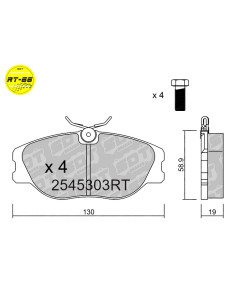 FRONT RACING BRAKEPADS RT66 CITROEN EVASION JUMPY FIAT SCUDO ULYSSE LANCIA DELTA THEMA PEUGEOT 806 EXPERT