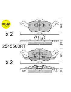 FRONT RACING BRAKEPADS RT66 FORD FOCUS MK1