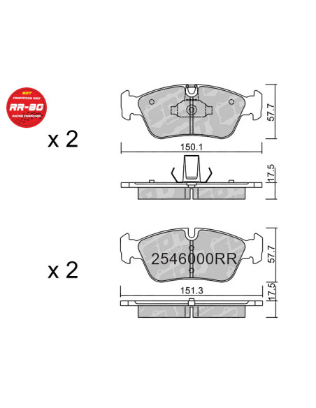 FRONT RACING BRAKEPADS RR80 BMW SERIE 3 E36 318is 325i 328i E46 Z3 Z4 E85
