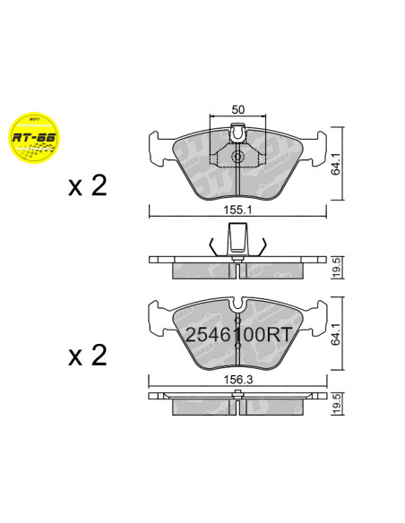 Pastillas De Freno Delanteras Racing Rt66 Bmw Serie 3 E46 330I Z4 E85 Mg Zt