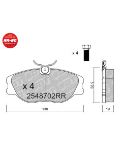 FRONT RACING BRAKEPADS RR80 RENAULT CLIO MK2 RS MEGANE SPORT SPIDER