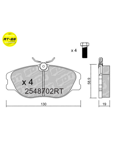 FRONT RACING BRAKEPADS RT66 RENAULT CLIO MK2 RS MEGANE SPORT SPIDER