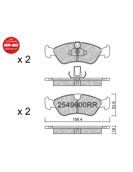 FRONT RACING BRAKEPADS RR80 OPEL ASTRA F CALIBRA KADETT VECTRA