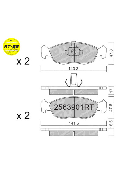FRONT RACING BRAKEPADS RT66 CITROEN SAXO VTS VTR XSARA PEUGEOT 106 RALLYE GTI 306
