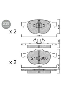 FRONT HIGH PERFORMANCE BRAKEPADS S50 FORD FIESTA ST150 FOCUS ST170 TOURNEO CONNECT TRANSIT CONNECT