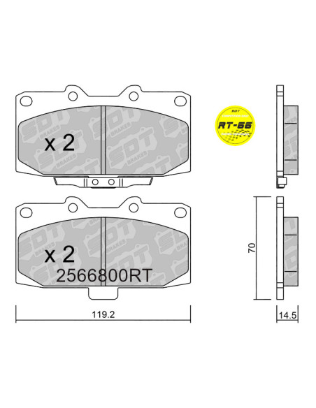 FRONT RACING BRAKEPADS RT66 NISSAN 200SX S14 300ZX Z32 SUBARU IMPREZA WRX TOYOTA HDJ80