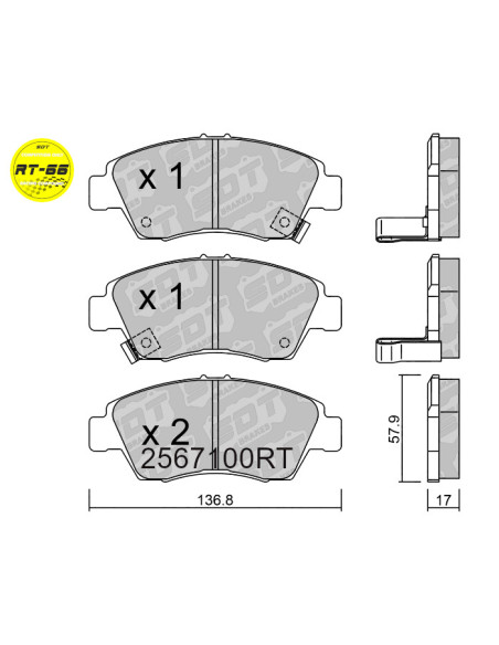 FRONT RACING BRAKEPADS RT66 HONDA CIVIC CRX EH6 EG2 CIVIC VTI EG6 EG9 EK4 EK9