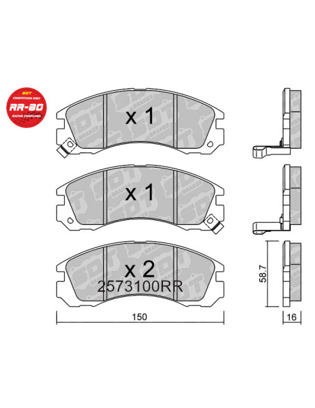 Pastillas De Freno Delanteras Racing Rr80 Mitsubishi Fto Lancer Evo Iv Montero