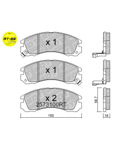 FRONT RACING BRAKEPADS RT66 MITSUBISHI FTO LANCER EVO IV MONTERO