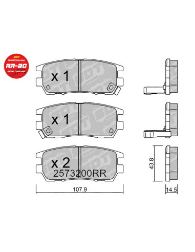 REAR RACING BRAKEPADS RR80 MITSUBISHI CARISMA EVO MONTERO V20 V4