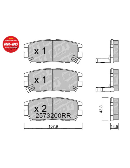 REAR RACING BRAKEPADS RR80 MITSUBISHI CARISMA EVO MONTERO V20 V4
