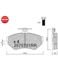 FRONT RACING BRAKEPADS RR80 SEAT AROSA CORDOBA VW GOLF III LUPO POLO 6N