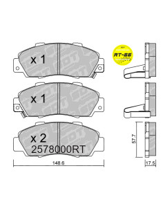 FRONT RACING BRAKEPADS RT66 HONDA ACCORD TYPE R CIVIC MB6 MC2 CRV HRV INTEGRA DC2 NSX PRELUDE BB