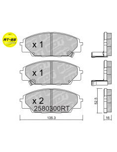 FRONT RACING BRAKEPADS RT66 HONDA CIVIC EP3 TYPE-R FN2 FK2 S2000 AP