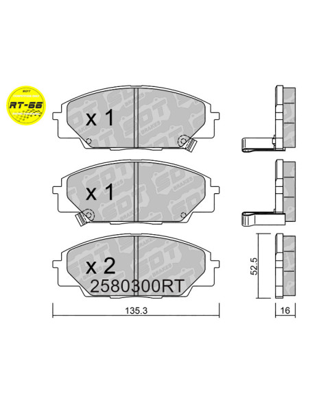 Pastillas De Freno Delanteras Racing Rt66 Honda Civic Ep3 Type-R Fn2 Fk2 S2000 Ap