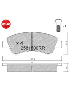 Pastillas De Freno Delanteras Racing Rr80 Ø266 Citroen C2 C3 C4 Ds3 Peugeot 206 207 208 1007