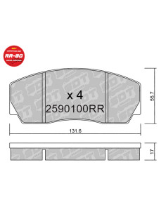 RACING BRAKEPADS RR80 ALCON AP RACING COMPBRAKE FIESTA N5 DS3 N5 HISPEC IMPREZA GRN VMAXX FRP216