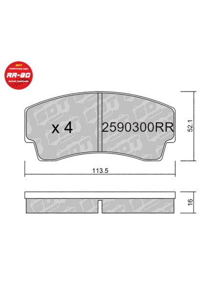RACING BRAKEPADS RR80 ALCON PNF4463 AP RACING HYUNDAI ACCENT CUP KSPORT PEUGEOT 206 XS RALLYE VMAXX 4 PISTONES