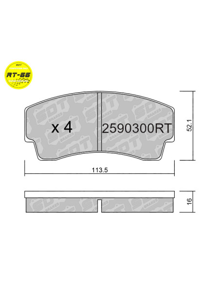 RACING BRAKEPADS RT66 ALCON PNF4463 AP RACING HYUNDAI ACCENT CUP KSPORT PEUGEOT 206 XS RALLYE VMAXX 4 PISTONES