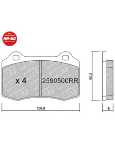 Racing RR80 brakepads CITROEN DS3 DODGE FERRARI 360 F430 FORD FOCUS RS KTM XBOW LOTUS PEUGEOT 208 406 COUPE
