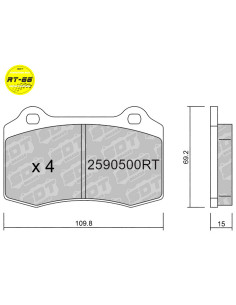 Racing RT66 brakepads CITROEN DS3 DODGE FERRARI 360 F430 FORD FOCUS RS KTM XBOW LOTUS PEUGEOT 208 406 COUPE