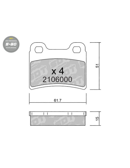 REAR HIGH PERFORMANCE BRAKEPADS S50 FORD ESCORT KIA SEPHIA