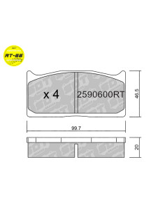 RACING BRAKEPADS RT66 AP RACING BREMBO FORMULA CLASSIC WILLWOOD