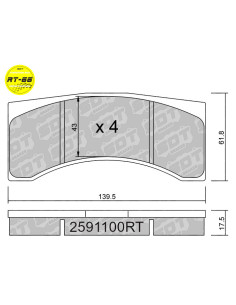 RACING BRAKEPADS RT66 ALCON BREMBO DALLARA NISSAN WILWOOD