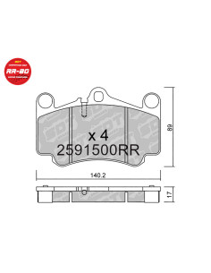 FRONT RACING BRAKEPADS RR80 PORSCHE 996