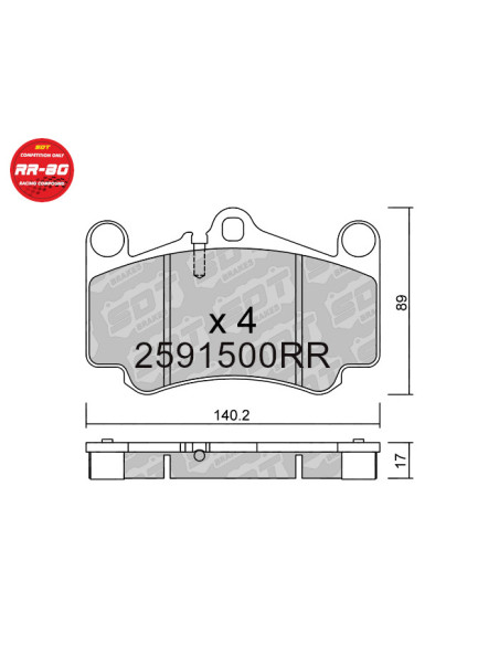 FRONT RACING BRAKEPADS RR80 PORSCHE 996