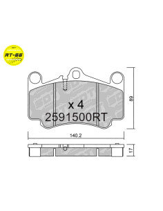 FRONT RACING BRAKEPADS RT66 PORSCHE 996