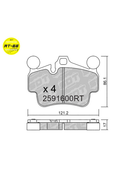 RACING BRAKEPADS RT66 PORSCHE 911 997 BOXSTER 987 CAYMAN 987