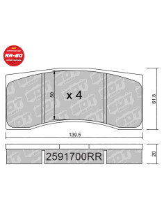 RACING BRAKEPADS RR80 ALCON / BREMBO / WILWOOD