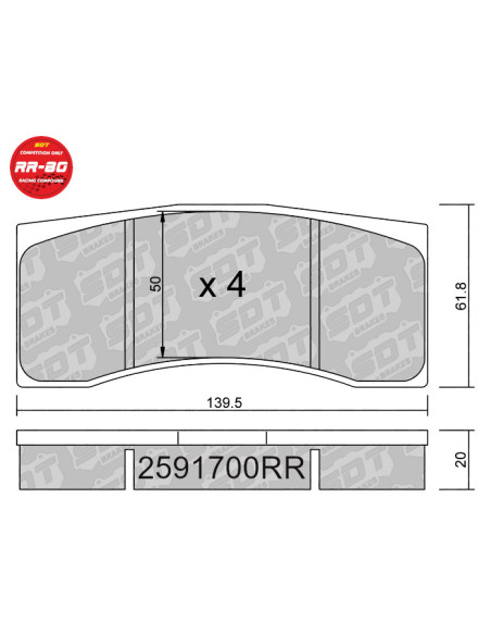 RACING BRAKEPADS RR80 ALCON / BREMBO / WILWOOD