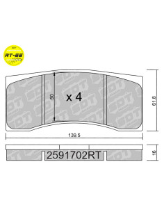 RACING BRAKEPADS RT66 ALCON BREMBO BMW WTCC MITSU SEAT WTCC