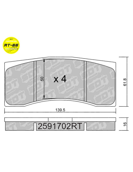 RACING BRAKEPADS RT66 ALCON BREMBO BMW WTCC MITSU SEAT WTCC