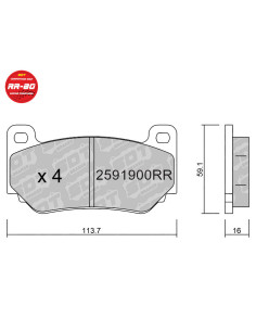 RACING BRAKEPADS RR80 SDT 4P AP RACING CP7600 GALFER GA7609 LOTUS EXIGE MG TF 160