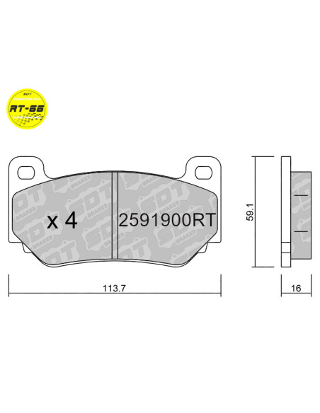 RACING BRAKEPADS RT66 SDT 4P AP RACING CP7600 GALFER GA7609 LOTUS EXIGE MG TF 160