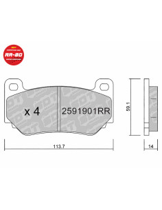 Pastillas De Freno Racing Rr80 Sdt 4P Ap Racing Cp7600 Galfer Ga7609 Lotus Exige Mg Tf 160