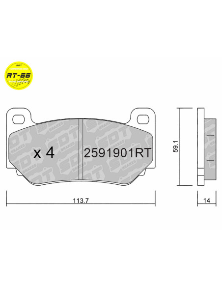 RACING BRAKEPADS RT66 AP RACING CP7600 GALFER GA7609 LOTUS EXIGE MG TF 160