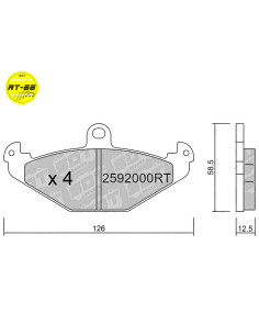 REAR RACING BRAKEPADS RT66 LOTUS ELISE EXIGE OPEL SPEEDSTER TESLA ROADSTER SPORT