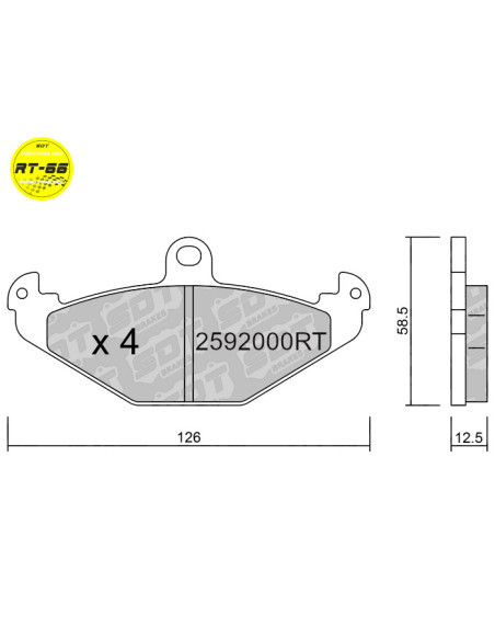 REAR RACING BRAKEPADS RT66 LOTUS ELISE EXIGE OPEL SPEEDSTER TESLA ROADSTER SPORT
