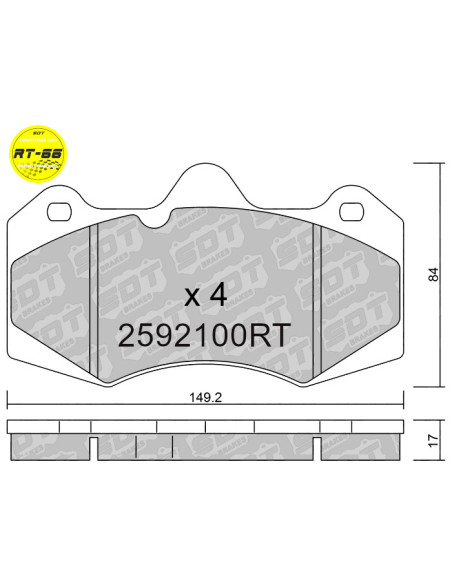 RACING BRAKEPADS RT66 AP RACING CP7040 CP9040 ASTON MARTIN GALFER GA5200 MCLAREN SEAT