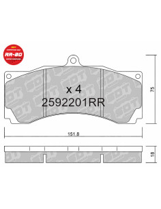 Pastillas De Freno Delanteras Racing Rr80 Alcon Ap Racing Compbrake D2Racing Ksport Rotora Stoptech Vmaxx D51Mm