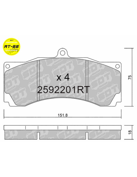FRONT RACING BRAKEPADS RT66 ALCON AP RACING COMPBRAKE D2RACING KSPORT ROTORA STOPTECH VMAXXD51MM