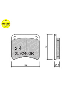RACING BRAKEPADS RT66 AP RACING COMPBRAKE F.FORD 1600 PORSCHE CLIO SUPER 1600