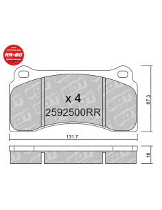 RACING BRAKEPADS RR80 DODGE VIPER FERRARI F40 F50 LAMBORGHINI DIABLO GALLARDO MURCIELAGO