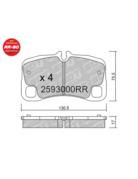 REAR RACING BRAKEPADS RR80 PPORSCHE 911 996 3.6 GT2 GT3 911 996 3.8 GT3 4.0 GT3 RS